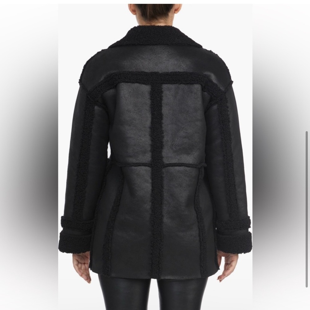 Badgley Mischka Black Leather Jacket - Picture 4 of 5